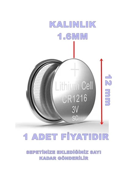 SUPEX CR-1216 Lityum 3v 3 Volt Kumanda Pili Para Düğme Pil (1 Adet Fiyatıdır) - Resim 2