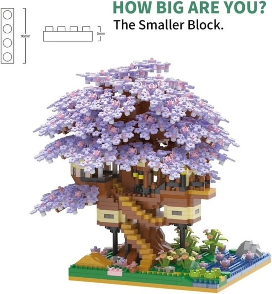 Kadablk Sakura Ağacı Ev Modeli Mikro Blok Seti - 2229 Parça - 4