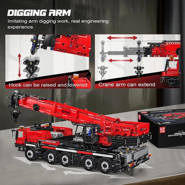 Mould King 17074 Mobil İnşaat Vinç Oyuncak Seti, APP - 3218 Parça - 5