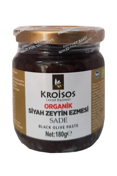 Kroisos Organik Siyah Zeytin Ezmesi 180 Gr - 1