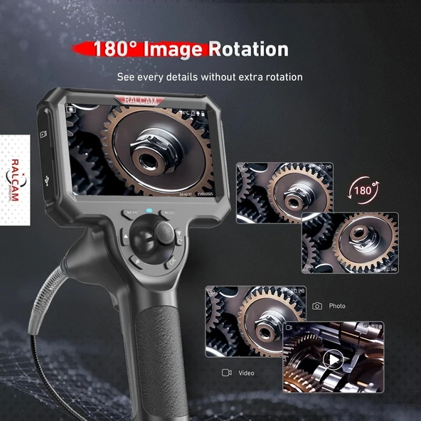 Ralcam Joystick 4 Yönlü 360° Işıklı Eklemli Boroskop Kamerası 6.2mm - 1.5m Kablo - 6