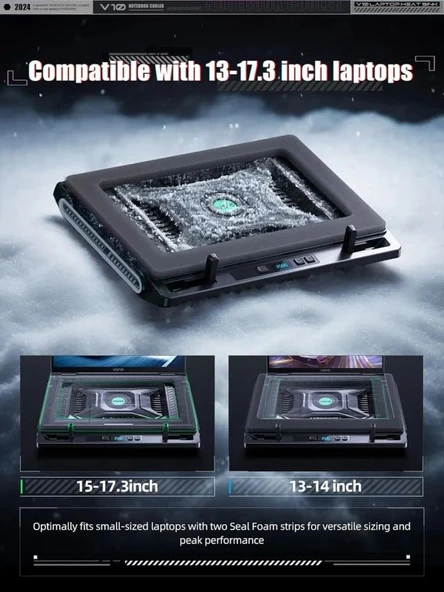 llano V10-SE Oyun Dizüstü Bilgisayarı Soğutma Pedi 3500 RPM Turbofanlı - 5