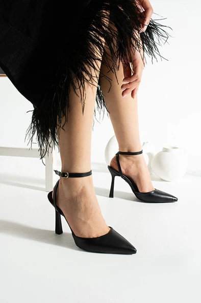 Kadın İnce Topuklu Bilekten Bağlamalı Stiletto - 8
