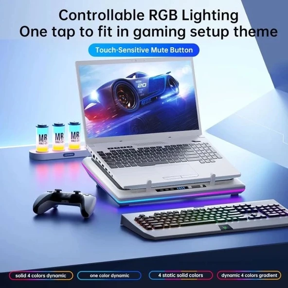 llano V12 RGB Dizüstü Bilgisayar Soğutma Pedi - 3