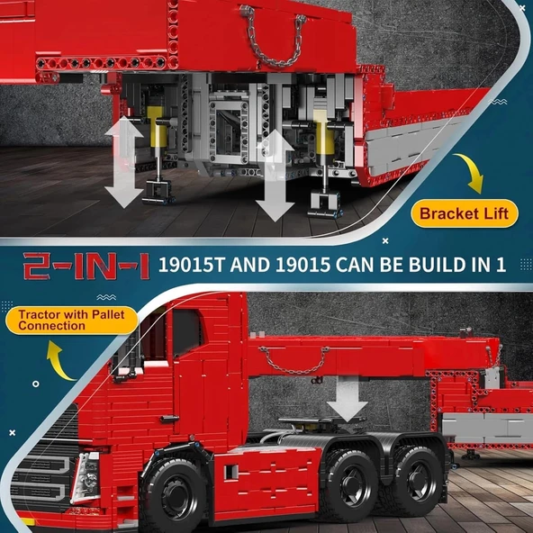 Mould King 19015 Traktör Kamyon Blok Kitleri Modeli - 4608 Parça - 5