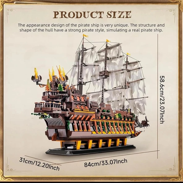 Mould King Büyük Korsan Gemisi Model Yapı Blokları Kitleri - 4364+ Parça - 2