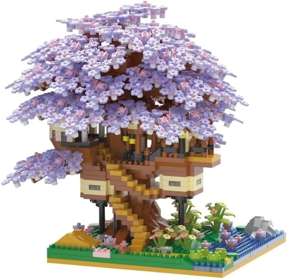 Kadablk Sakura Ağacı Ev Modeli Mikro Blok Seti - 2229 Parça
