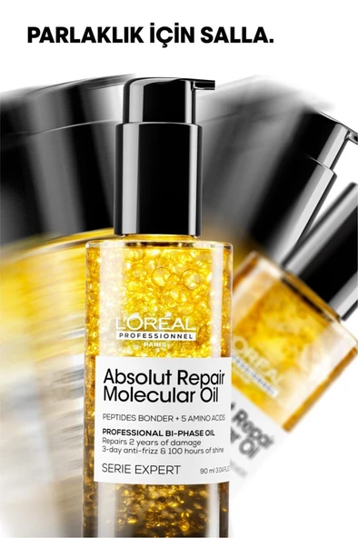Loreal Professionnel Absolut Repair Molecular Çift Fazlı Saç Bakım Yağı 90 ml - Resim 5