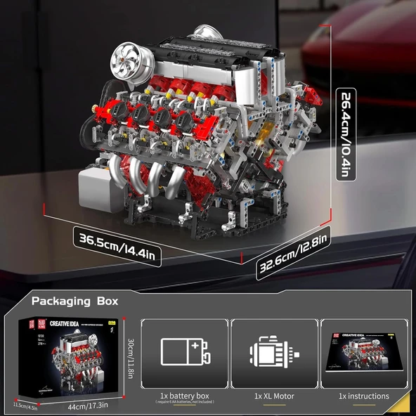 Mould King 10130 V8 Motor Yapı Blokları Seti - 2718 Parça - 3