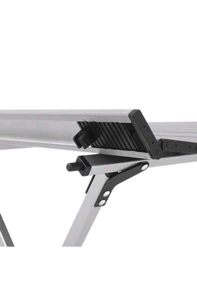 Katlanabilir Alüminyum Kamp ve Piknik Masası, Omuz Askılı Taşıma Çantasıyla L , Gümüş - Resim 4