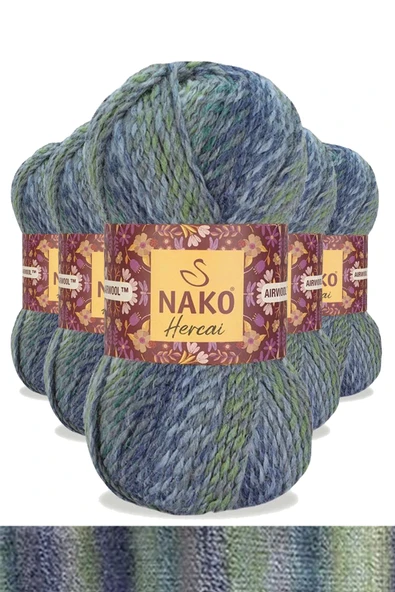 LitaeTrend 5 Adet Hercai Ebruli Hırka Kazak Atkı Bere El Örgü İpi Yünü 28046