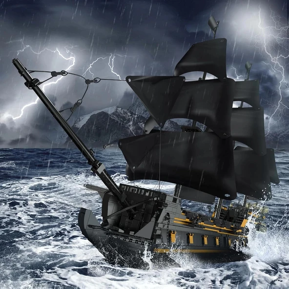 Mould King Siyah İnci Büyük Korsan Gemisi Model Yapım Setleri - 5266+ Parça - 2