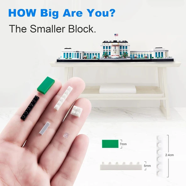 Kadablk ABD Başkenti Beyaz Saray İnşaat Seti, Mikro Blok Seti - 3430 Parça - 4