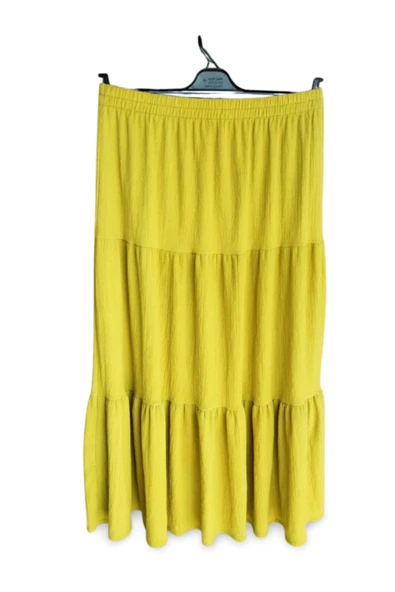 LitaeTrend Beli Lastikli Bürümcek Kumaş Etek Anne Eteği Uzun Namaz Eteği Yeşil 44-52 beden - Resim 2