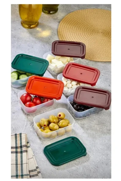 LitaeTrend 4'lü Kapaklı Saklama Kabı Çerezlik Kahvaltılık Piknik Kabı Royaleks-HS-017 - Resim 3