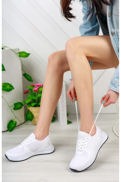 Kadın Fileli Sneaker Günlük Ayakkabı 80001 - 2