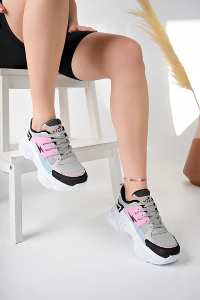 Kadın Yüksek Taban Şık Sneaker Ayakkabı Z040 - 6