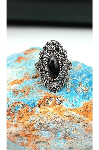 Oltu Taşlı Gümüş Yüzük sy00018 ürün görseli 1