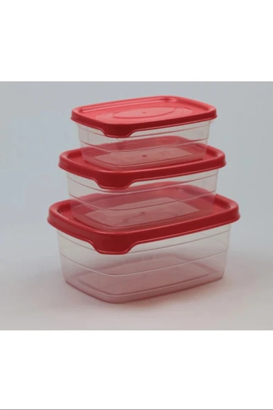 LitaeTrend Plastik Saklama Kabı 3'lü 400 Ml - 670 Ml - 1.2 Lt. Royaleks-BNM-0513 ürün görseli 1