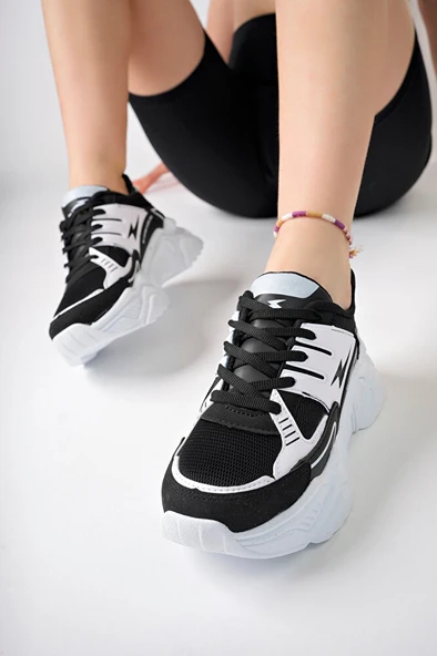 Kadın Yüksek Taban Şık Sneaker Ayakkabı Z040 - 3
