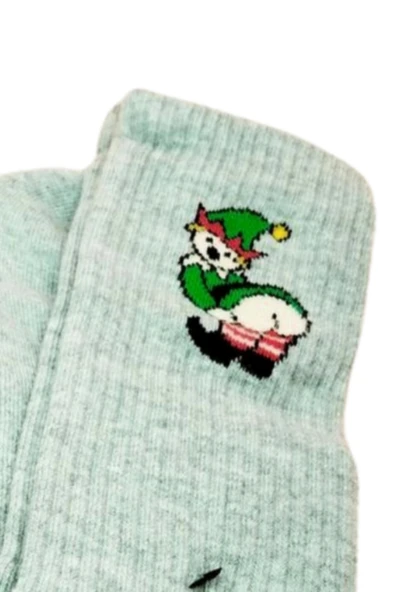 LitaeTrend Neşeli Kolaj Çorap Popo Baskılı Esprili Kolej Çorap 2 Çift - Resim 2