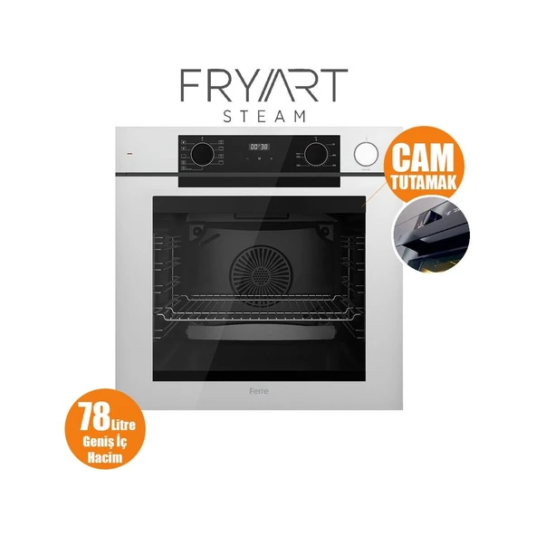 Ferre Steamart-Fryart-Sılentart Serisi Beyaz Set (CS206 + QEP64CB +D081-SA) - Emaye Izgara - Resim 4