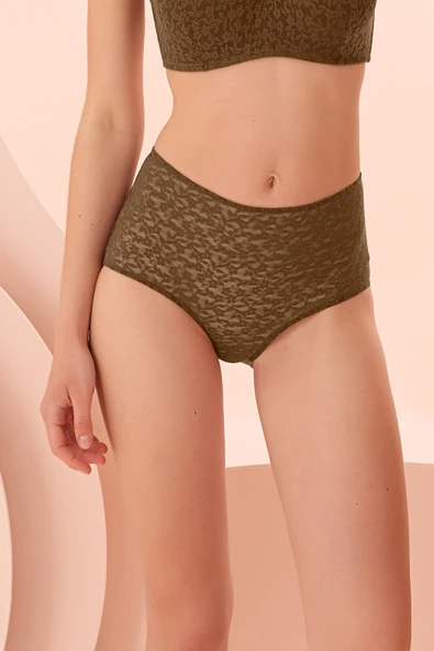 Koyu Kahverengi  Nirvana Yüksek Bel Külot ürün görseli 1