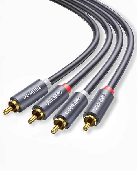 UGREEN 2 RCA - 2 RCA Ses Kablosu, 5 m, Antrasit, 10520 - 2
