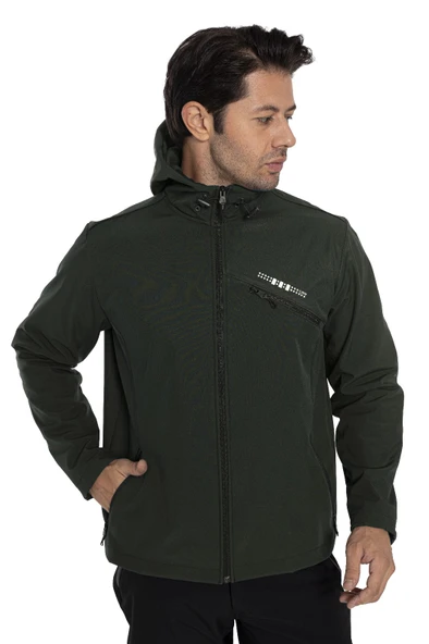 Crozwise Haki Erkek Su Geçirmez Softshell Outdoor Mont / Ceket - 5036-04 - 2