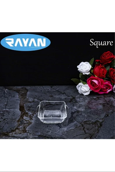 LitaeTrend Square Tekli Kare Cam Kahvaltılık Kase Royaleks-81485 - 1