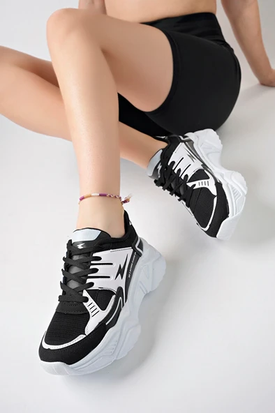 Kadın Yüksek Taban Şık Sneaker Ayakkabı Z040 - 1
