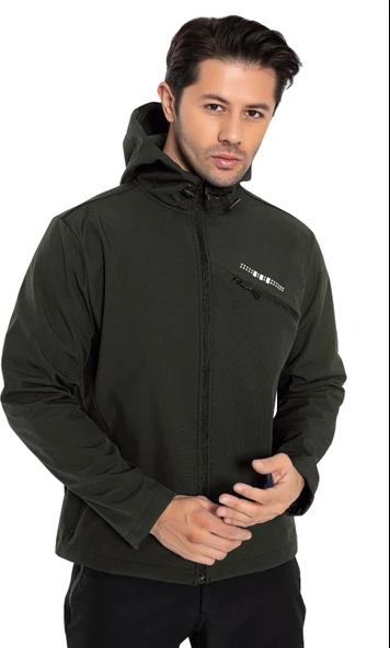 Crozwise Haki Erkek Su Geçirmez Softshell Outdoor Mont / Ceket - 5036-04 - 1