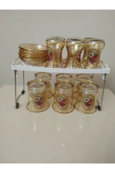 LitaeTrend Mutfak Rafı Bardak Düzenleyici Bardak Rafı Dolap İçi Düzenleyici 14x30x15 Royaleks-TİM308 - 2