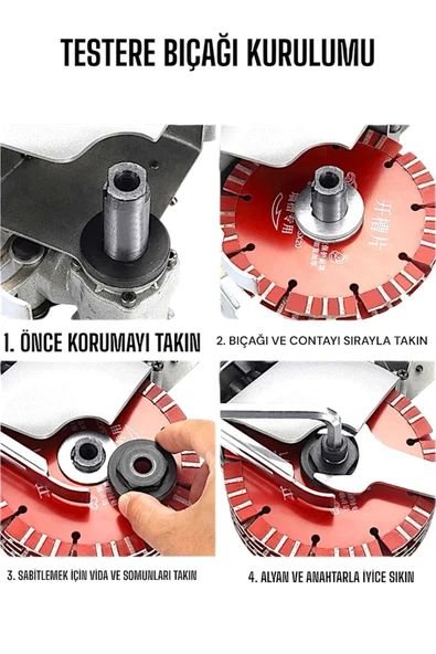 Profesyonel Elektrikli Duvar Oluk Makinesi Kanal Açma Kesme Yerleştirme Makinesi 3200 Watt - 7