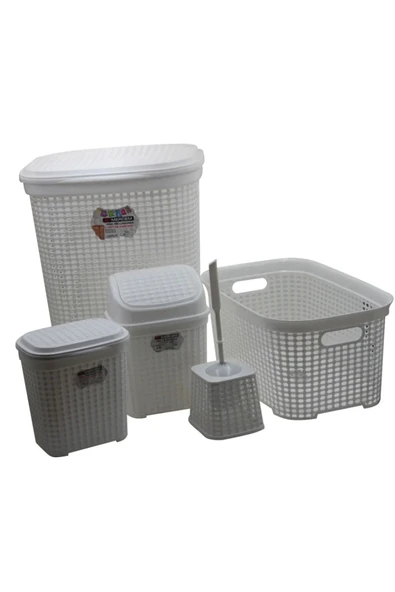 LitaeTrend Petek 5 Li Banyo Çeyiz Seti Royaleks-MRD307-Dv - 1