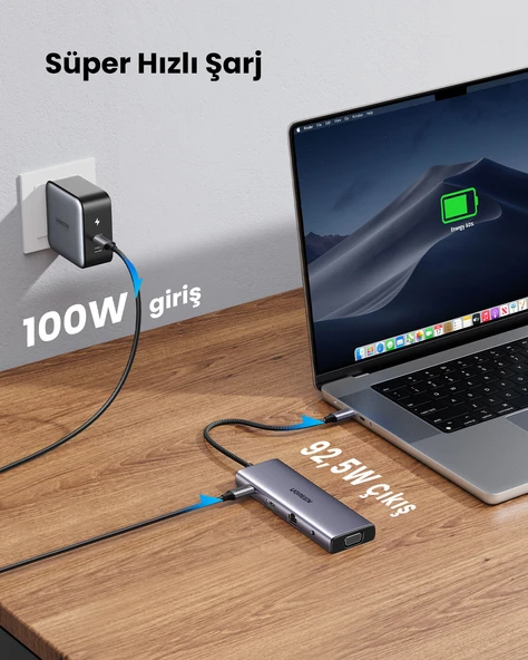 UGREEN 10'u 1 Arada USB-C Hub - 4K HDMI, Ethernet, PD, Kart Okuyucu 15601 - 5