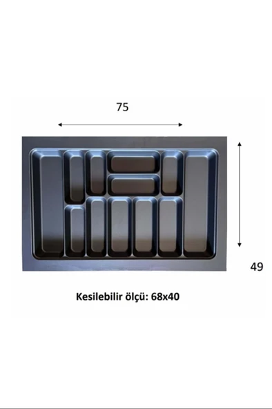 LitaeTrend Eko Modüler Kaşıklık 76x49 Cm Antrasit Royaleks-70096 - 1