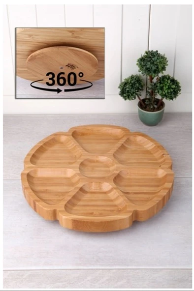 LitaeTrend 7 Bölmeli 25 Cm Dönerli Bambu Sunum Royaleks-BLS DS7-2525 ürün görseli 1
