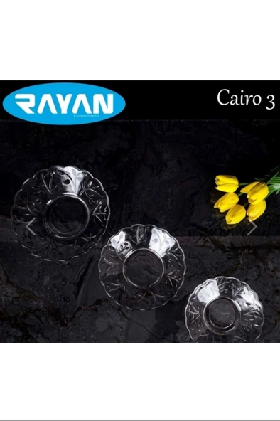 LitaeTrend 6'lı Cam Tabak Güneş Yıldız Gül 3 Model Royaleks-G-405 ürün görseli 1