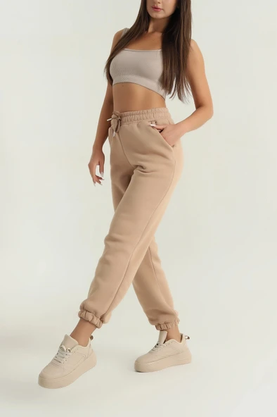 3 iplik şardonlu paça lastikli eşofman bisküvi is001 - 2