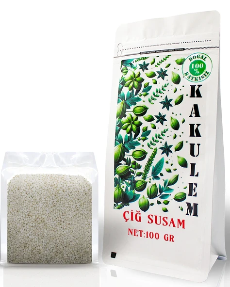 KAKULEM SERTİFİKALI İşlem Görmemiş Ham Çiğ Susam 100 GR ürün görseli