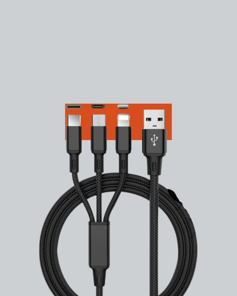 Çoklu USB Şarj Kablosu – 1,2m Hızlı Şarj, 3A Güçlü Akım - Resim 2