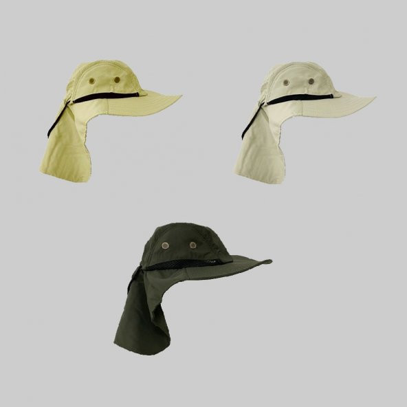 Ergonomik Unisex 3lü Set 3 Renk Trekking Safari Şapkası