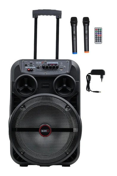 Midex 280 Watt Kablosuz Şarjlı Mikrofonlu Mevlüt Anfisi Hoparlör MXR-280 (Bluetoth Usb Echo 12 İnç) - 1