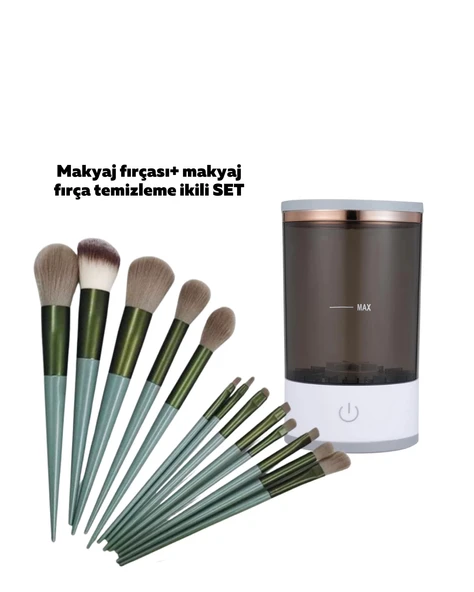 13’lü Makyaj Fırçası Fırça Temizleyici İkili Set ürün görseli 1