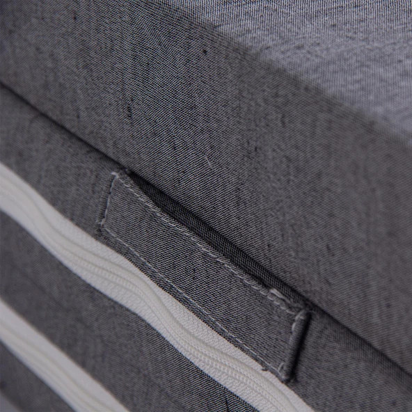 Homedius Asos Sünger 3 Kat Katlanır Yatak Katlanır Yer Yatağı Tek Kişilik Sünger Katlanır Minder Yatak 70x180x6 cm  Gri 70x180 - 6