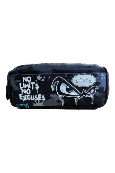 No Fear Orijinal Kalem Çantası Cepli Siyah