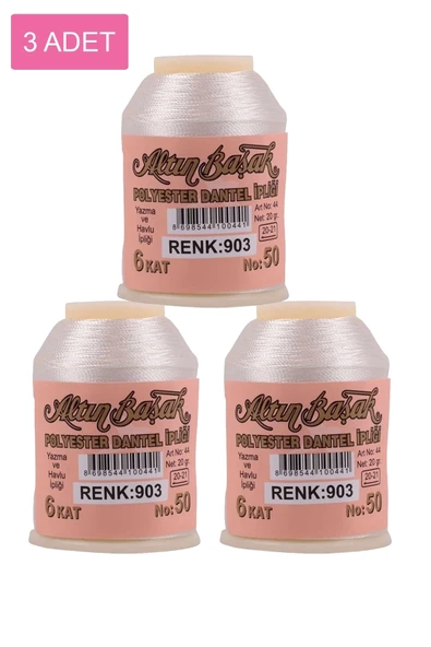 LitaeTrend 3 Adet Altınbaşak Oya ve Dantel İpi 20 gr - Royaleks - No: 903 ürün görseli 1