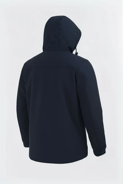 Erkek Lacivert Outdoor Su İtici Kapüşonlu Kaban – Rüzgar Geçirmez, Hafif ve Dayanıklı - 3