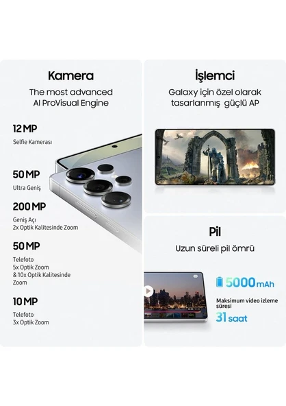 Samsung Galaxy S25 Ultra 512GB Gri Titanyum 12 GB Ram Outlet (Samsung TR Garantilidir) - 3